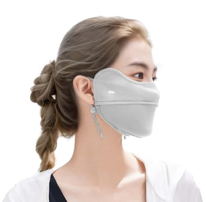 BENEUNDER UV Sun Protection Face Cover/Neck Gaiter Scarf UPF50+ Breathable Cooling for Summer Outdoor Activities Reusable - color: Gray Face