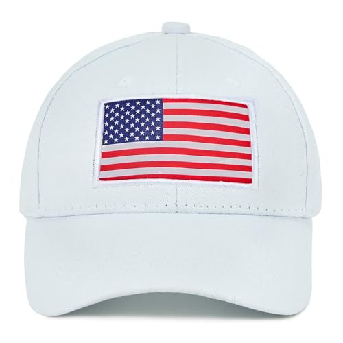 Durio Toddler Baseball Hat Adjustable Kids Hat for Boys Ages 3-8 - color: White Flag