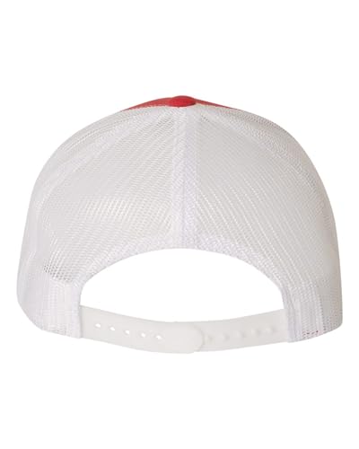 Go All Out Arizona Flag with Classy Gold Trim Arizona Pride Dad Deluxe Trucker Flatbill Baseball Structured Embroidered Hat - color: Red/ White