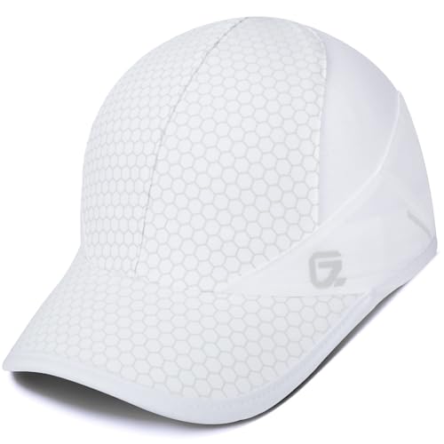 GADIEMKENSD Stretch Running Hat with Soft Brim, Quick Dry, Unstructured, Unisex-Adult - color: White