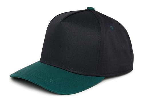 Funky Junque Adult Trucker Snapback Hat 2-Tone Baseball Cap - color: Black/Forest Green