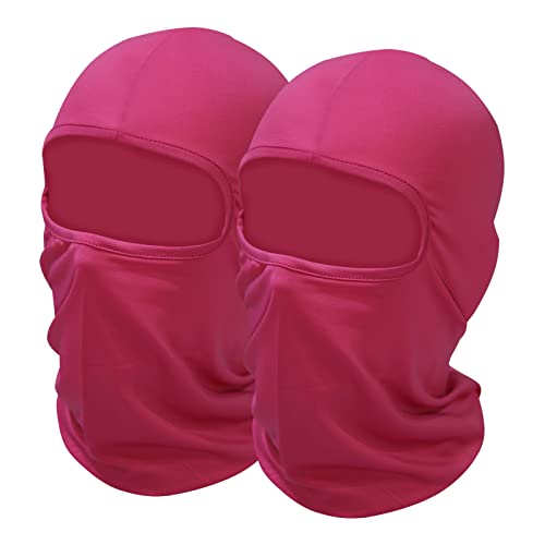 SHEVERCH 2 Pack Rose Ski Mask Balaclava Face Cover for Men Women - color: 2pack-rose
