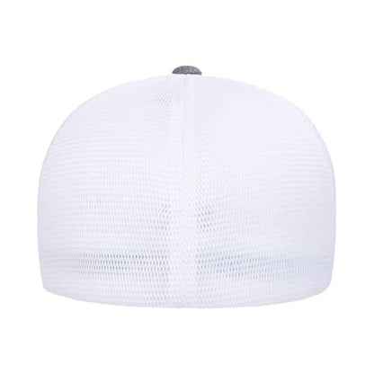 Flexfit Melange Unipanel Trucker Cap - color: Melange Heather/White, size: Small-Medium