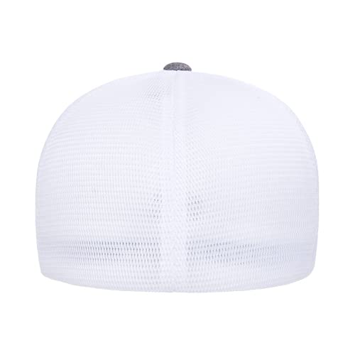 Flexfit Melange Unipanel Trucker Cap - color: Melange Heather/White, size: Large-X-Large