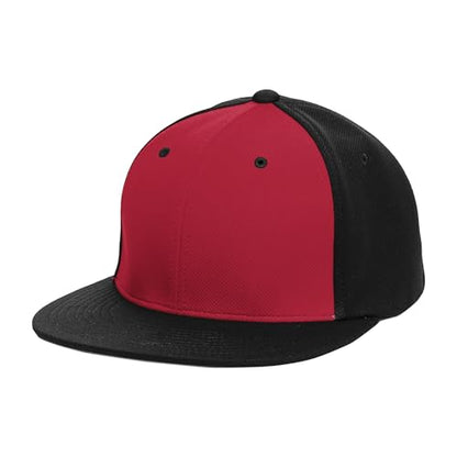 Pacific Headwear Unisex-Adult Pacific Headwear Premium P-tec Flexfit® Cap - color: Red/Black/Black, size: X-Small
