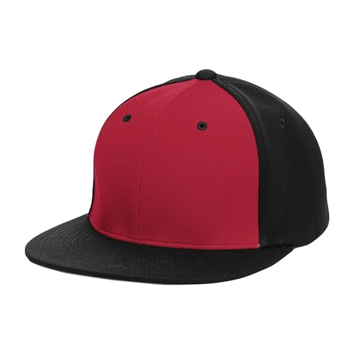 Pacific Headwear Unisex-Adult Pacific Headwear Premium P-tec Flexfit® Cap - color: Red/Black/Black, size: X-Small