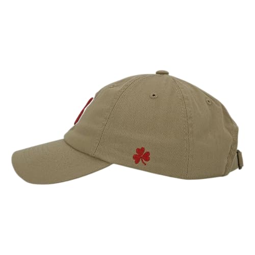 Boston Gothic B Dad Hat, Embroidered Low Profile Baseball Cap for Women Men - color: Khaki