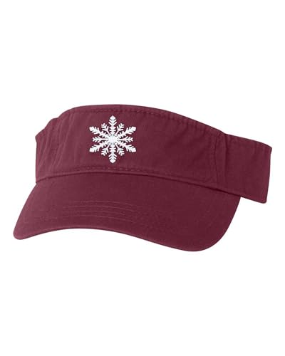 Go All Out Snowflake Cute Christmas Bucket Ponytail Visor Embroidered Cap Dad Hat - color: Maroon