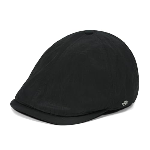 CLAPE Lightweight Breathable Flat Hat, Water-Resistant Newsboy Cap - color: Nb2609-black