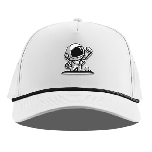 Branded Bills Moon Shot Curved 5 Panel Rope Hat for Men - color: White