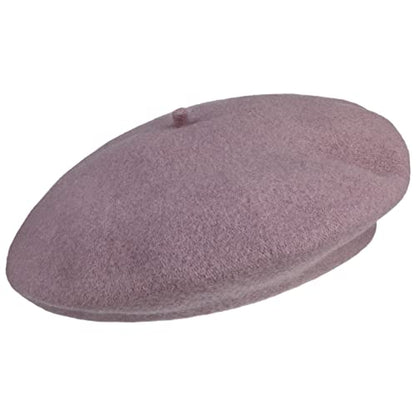 Women's Beret Cashmere Wool French Hat Made in EU Women Autumn Winter - color: Oldrose, size: 6 7/8