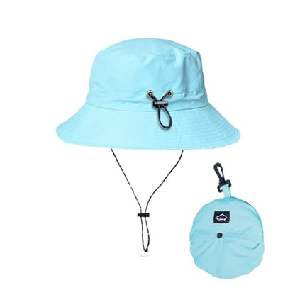 Honnesserry Bucket Hats for Woman Men Outdoor UV Sun Protection Hat Nylon - color: Blue