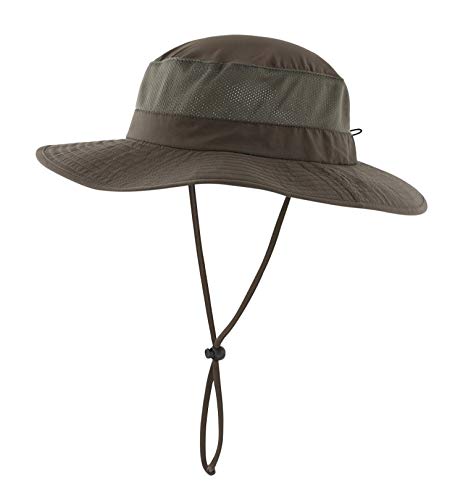 Home Prefer Outdoor UPF50+ Mesh Sun Hat Wide Brim Fishing Hat with Neck Flap Sun Hat for Men Women - color: Army Green
