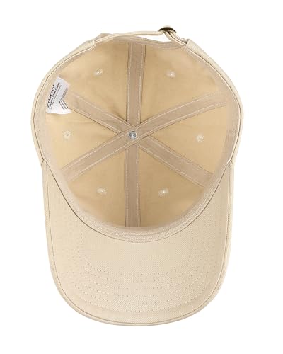 Zylioo Small Baseball Cap for Men Women, Adjustable Unstructured Dad Hat - color: Khaki-fits 21.7"-22.4"/55cm-57cm