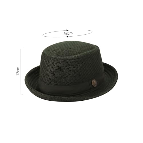XGOPTS Unisex Summer Mesh Straw Porkpie Hat Trilby Jazz Fedora Panama Hats - color: Green
