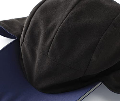 Connectyle Men's Water-Resistant Winter Hat Reflective Fleece Lined Earflap Cap Warm Baseball Sports Hat - color: Navy Blue