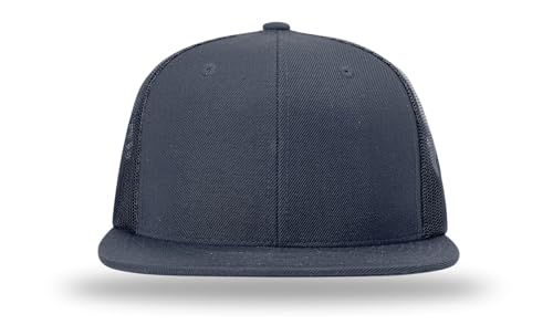 Richardson 511 Wool Blend Flatbill Trucker Snapback Adjustable Cap - color: Navy