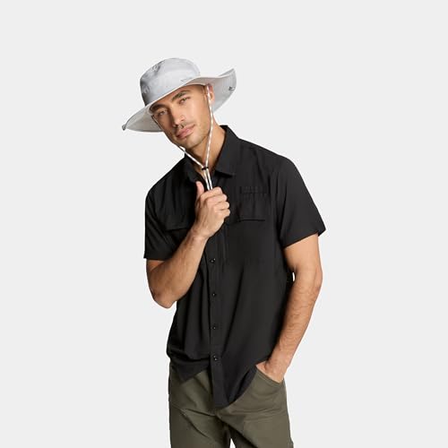 MISSION Cooling Anywhere Boonie Hat - Unisex Wide-Brim Hat for Men & Women - Cools Up to 2 Hours - UPF 50 Sun Protection - color: Etched Camo White