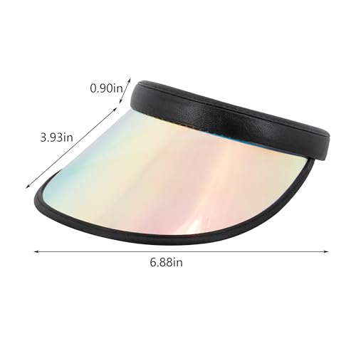 Giovacker Womens Mens PVC Clear Colorful Sun Visor Hats - color: Shiny Iridescence Black