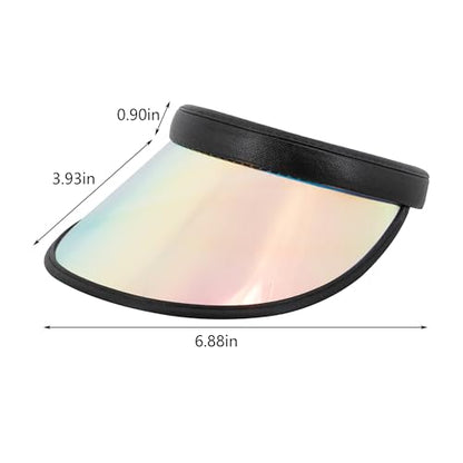 Giovacker Womens Mens PVC Clear Colorful Sun Visor Hats - color: Shiny Iridescence Black