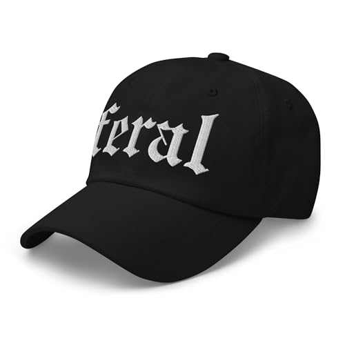 NX Feral Embroidered Curved Bill Cap Relaxed Fit Low Crown Adjustable Dad Hat - color: Black