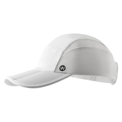WANDER Sports Sun Visor Hat Mesh Foldable Brim for Men Women Running - color: S-white
