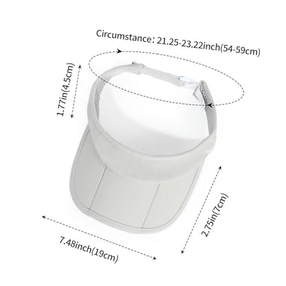 Sun Visors for Women Men Adjustable Folding Cap Running Golf Tennis - color: Light Gray