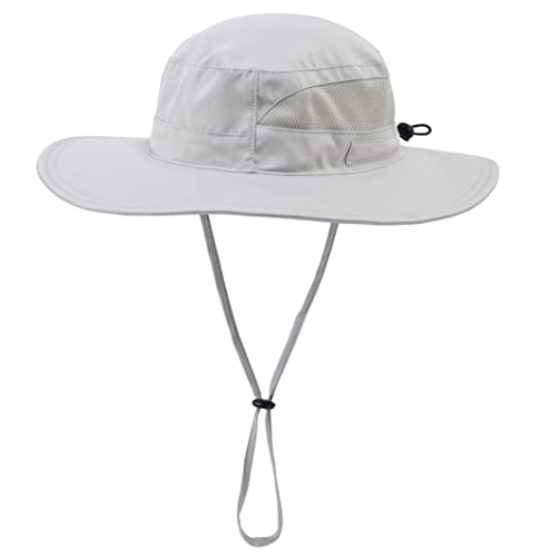 Connectyle Men's Breathable UPF 50+ Sun Hat Packable UV Protection Bucket Hat for Fishing Hiking Camping Safari Beach Golf - color: Light Grey