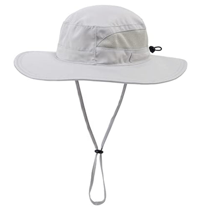 Connectyle Men's Breathable UPF 50+ Sun Hat Packable UV Protection Bucket Hat for Fishing Hiking Camping Safari Beach Golf - color: Light Grey