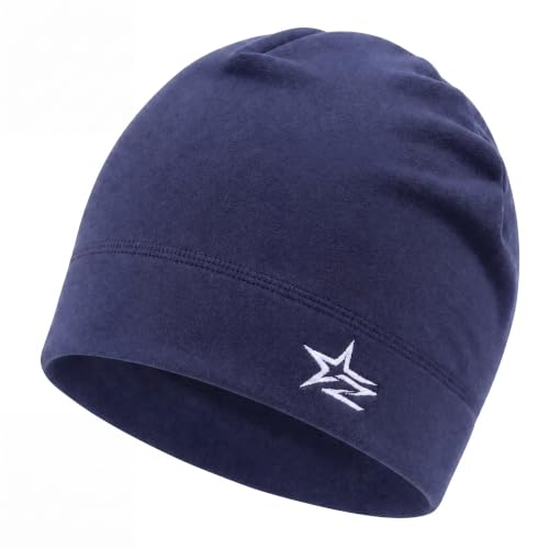 Thermal Skull Cap Men Women Warm Winter Beanie Running Skully - color: Navy Blue