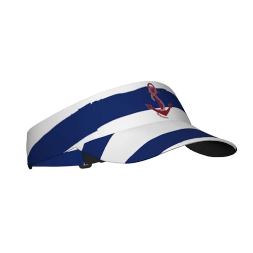 Nautical Anchor Visor Caps for Women Men Summer Sun Visor Hat with Sweatband for Running Outdoor Beach - color: Nautical Anchor-a1123