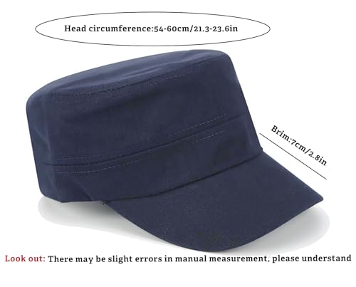 Unisex Basic Cadet Army Caps Everyday Military Style Hat - color: Navy Blue