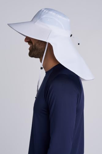 Unisex Wide Brim Sun Hat - UPF 50+ Sun Protection - SafeShade Hat - color: White