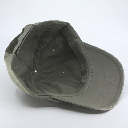 Plain Washed Cotton Adjustable 6 Panel Dad Hat Baseball Cap - color: Dyed Olive