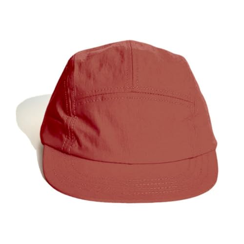 FASHIXD 5 Panel Hats for Men Women, Short Brim Running Hat, Plain Skateboard Cap for Outdoor Activities - color: Dark Red