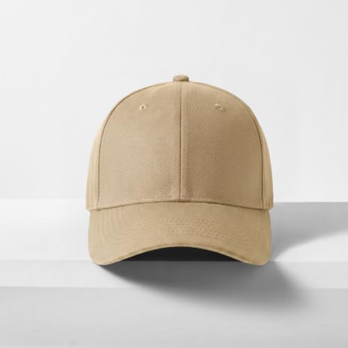 2-Pack Classic Structured Baseball Cap Adjustable Snapback Ball Caps - color: Khaki