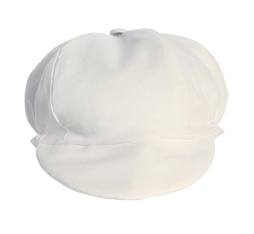 Made in USA - Baby Boy Newsboy Cap, Toddler Newsboy Hats for Boys, Scally Caps for Boys, Boys Page Boy Caps - color: White, size: 12 Months