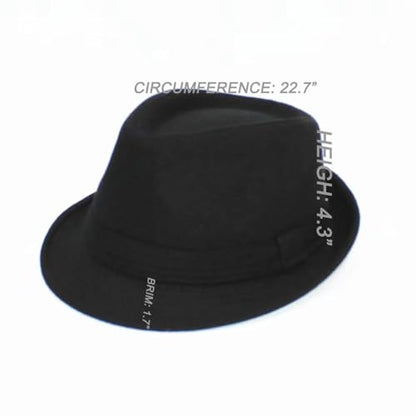 Mens Fedora Hats Classic Manhattan Womens Fedora Hat - color: Black