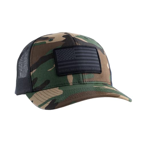 Magpul Trucker Hat Snap Back Baseball Cap, One Size Fits Most - color: Standard Patch Woodland Camo