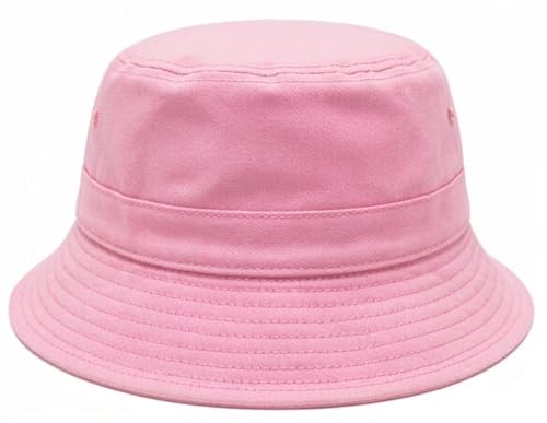 Premium Cotton Bucket Hat – Adjustable Size, Lightweight Sun Hat for Men & Women, Outdoor Summer Travel & Beach - color: Pink
