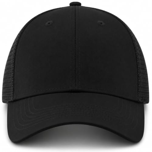 TSSGBL Classic Plain Baseball Cap, Small/M-L/XL-3XL Big Head Fit, Unisex Adjustable Cotton Structured Golf Dad Hat - color: Black/Mesh, size: XX-Large-3X-Large