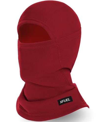 Ski Mask Balaclava for Men Women Windproof Thermal Winter Full Face Mask Cold Weather Skiing Snowboarding Neck Gaiter - color: Red