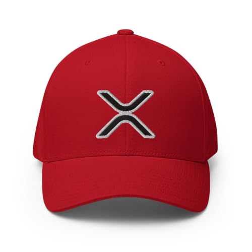 FX XRP Fitted Hat Embroidered Curved Bill Mid Crown Closed-Back Structured Twill Cap - color: Red, size: Large-X-Large