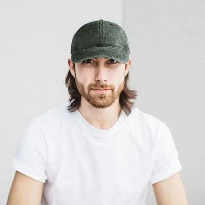 Edoneery Baseball Cap for Men and Women, Low Profile Washed Cotton Dad Hat - color: Army Green