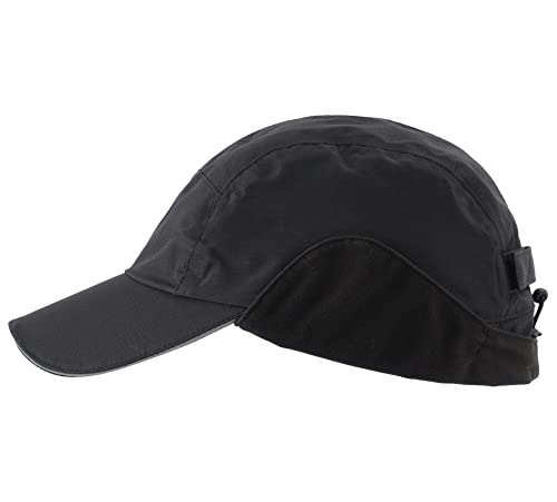 Connectyle Men's Water-Resistant Winter Hat Reflective Fleece Lined Earflap Cap Warm Baseball Sports Hat - color: Black