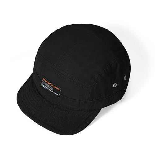 Croogo Short Brim Baseball Cap 5 Panel Flat Brim Hat for Men Street Style - color: Dy09-black