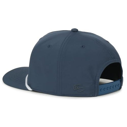 Outdoor Cap High Crown Rope Trucker Hat – White Rope Accent, Slate Blue