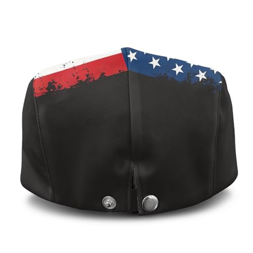 Men's Flat Ivy Gatsby Newsboy Hat Winter Spring Autumn Driving Cabbie Hunting Cap - color: American Flag Cross