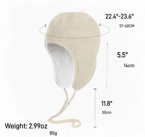 Mens Womens Warm Fleece Beanie Soft Winter Hat with Ear Flaps Windproof Ski Snow Cycling Skull Cap Helmet Liner - color: Teal