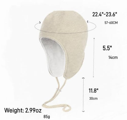 Mens Womens Warm Fleece Beanie Soft Winter Hat with Ear Flaps Windproof Ski Snow Cycling Skull Cap Helmet Liner - color: Teal